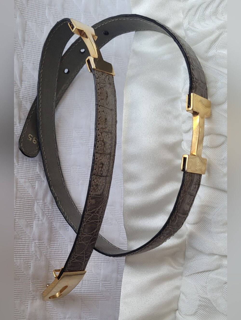 Whale Croc Embossed Belt - Picture 8 of 16